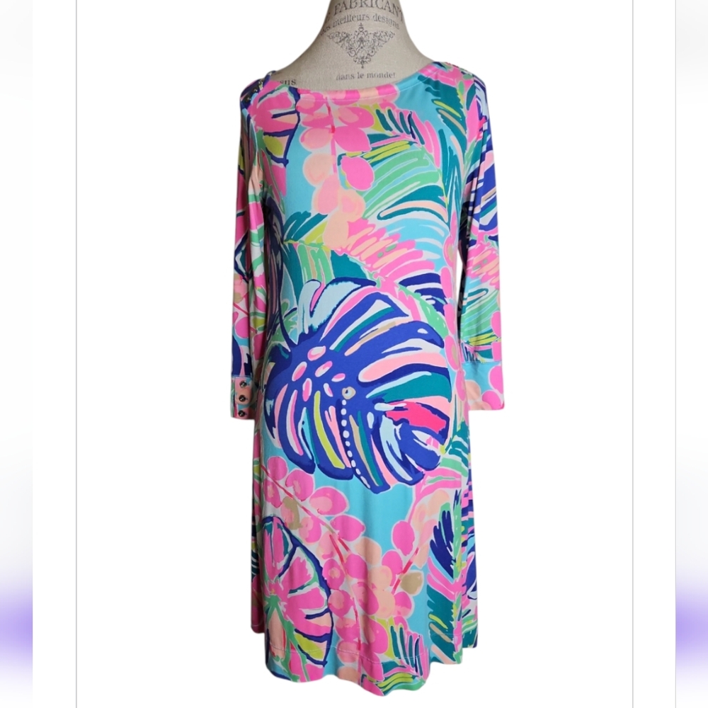 Lilly Pulitzer Sophie Exotic Garden Jersey Shift Dress Size M